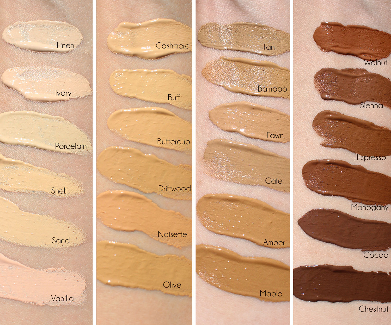Becca Skin Love Weightless Blur Foundation swatches by My Beauty Bunny