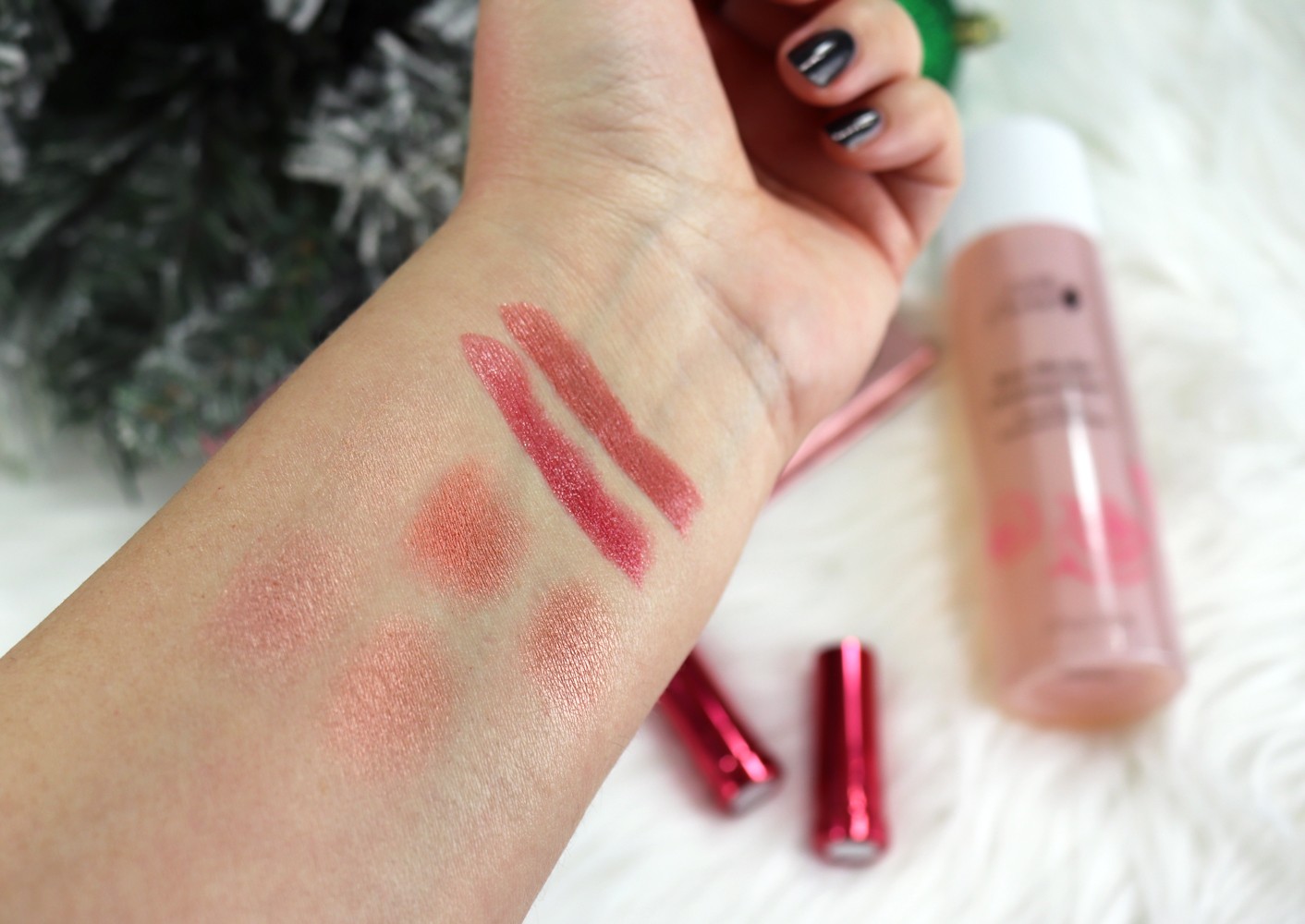 100 Percent Pure Rose Gold Makeup Swatches