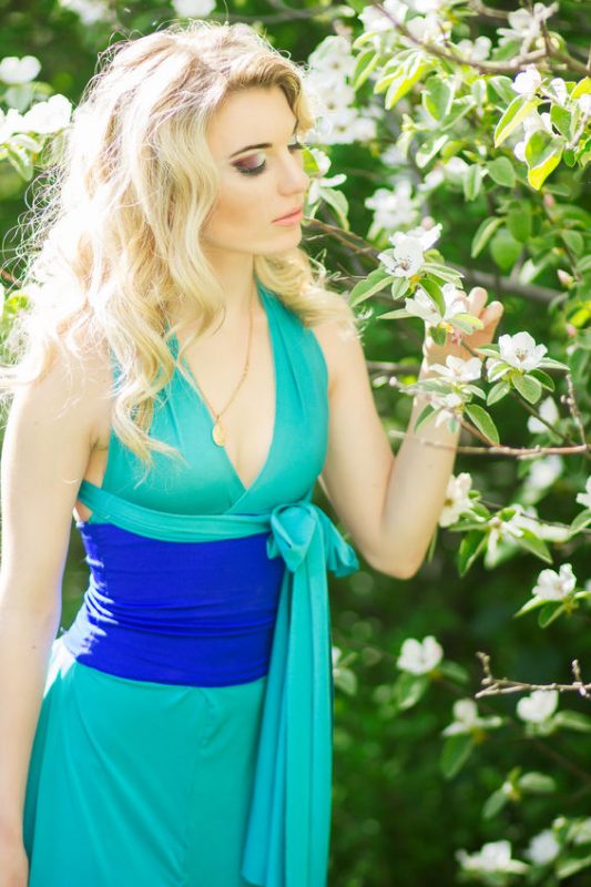 color block maxi dress