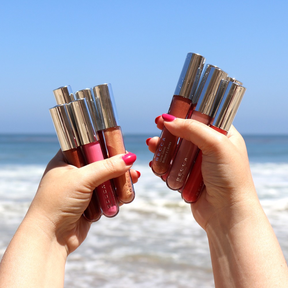 Becca Cosmetics Glow Gloss + Becca x Chrissy Teigen Swatches featured by popular Los Angeles cruelty free beauty blogger My Beauty Bunny