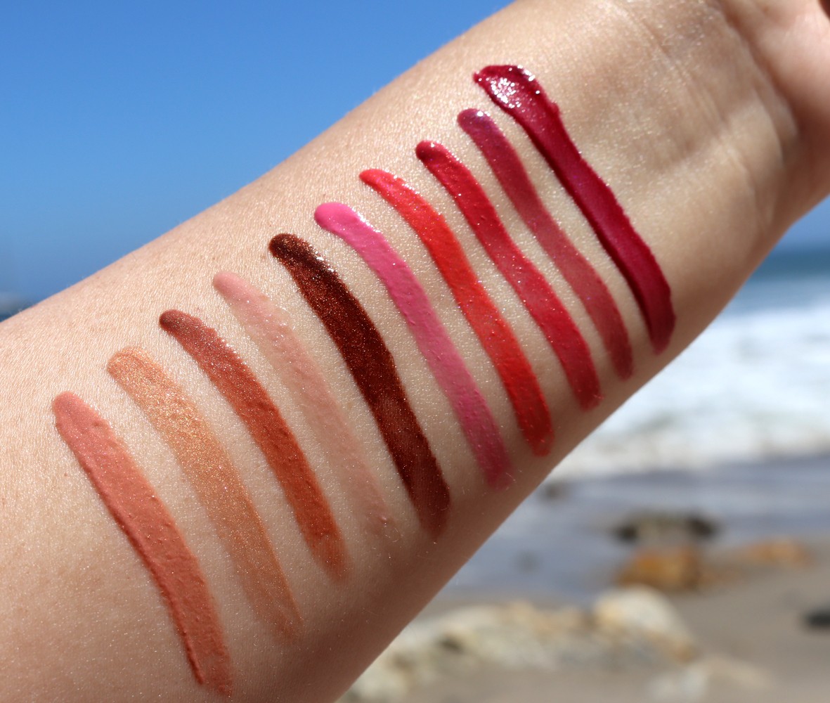 Becca Cosmetics Glow Gloss + Becca x Chrissy Teigen Swatches featured by popular Los Angeles cruelty free beauty blogger My Beauty Bunny
