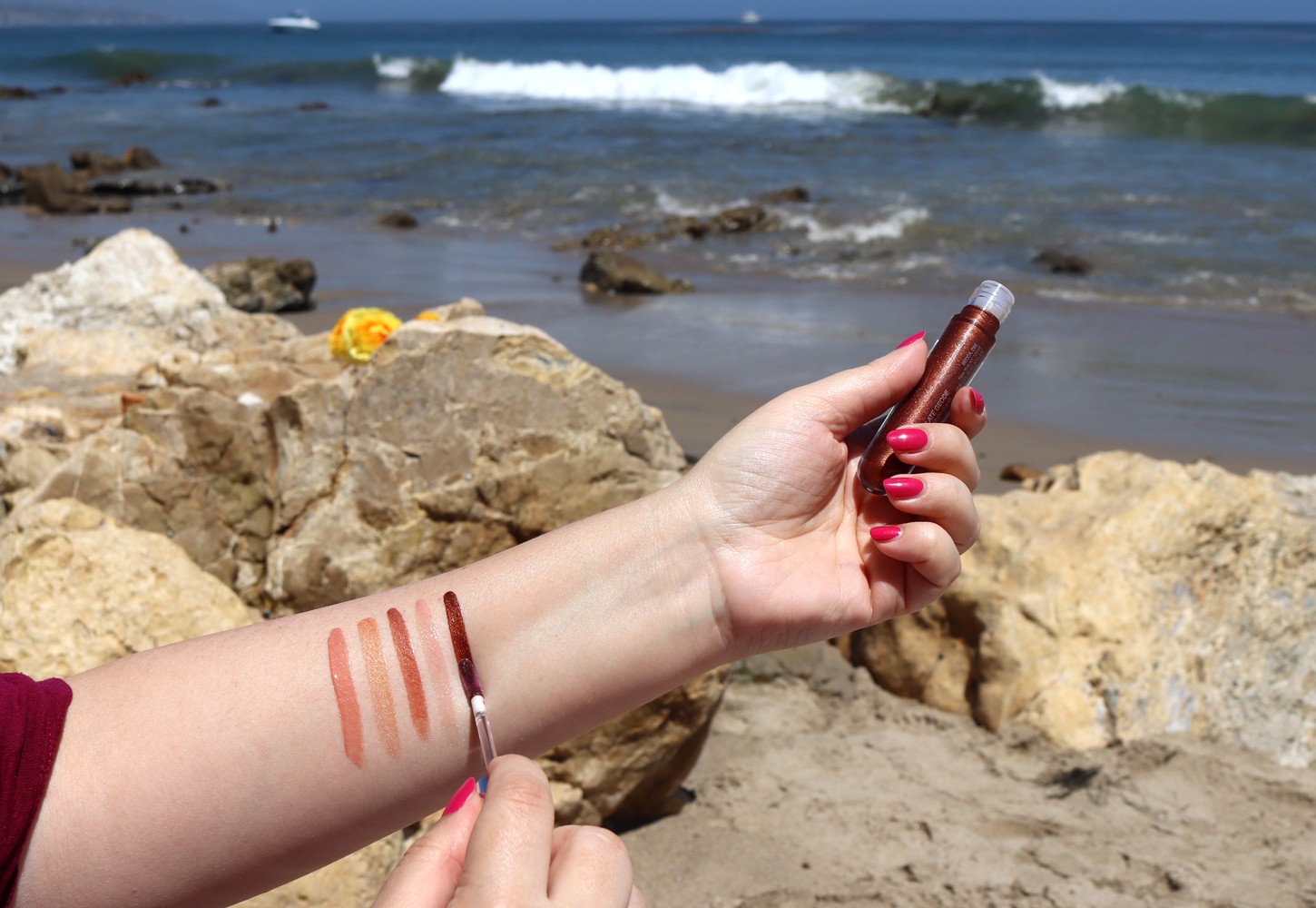 Becca Cosmetics Glow Gloss + Becca x Chrissy Teigen Swatches featured by popular Los Angeles cruelty free beauty blogger My Beauty Bunny