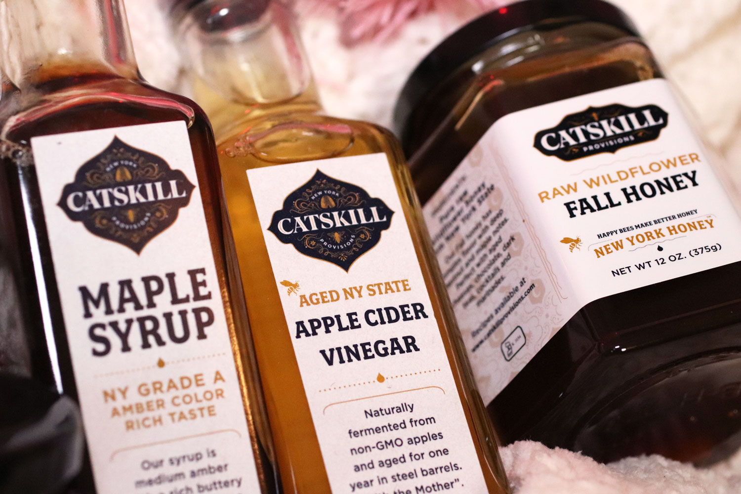 Woman Owned Holiday Gift Guide 2019 - Catskill Provisions maple syrup, honey and apple cider vinegar foodie gifts