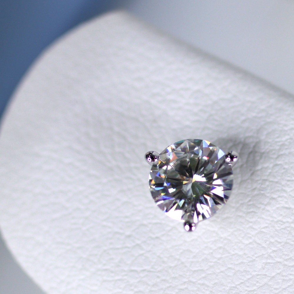 Charles + Colvard Forever One Moissanite Solitaire Stud Earrings