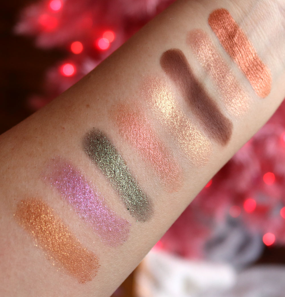 Too Faced Christmas Star palette eyeshadow swatches