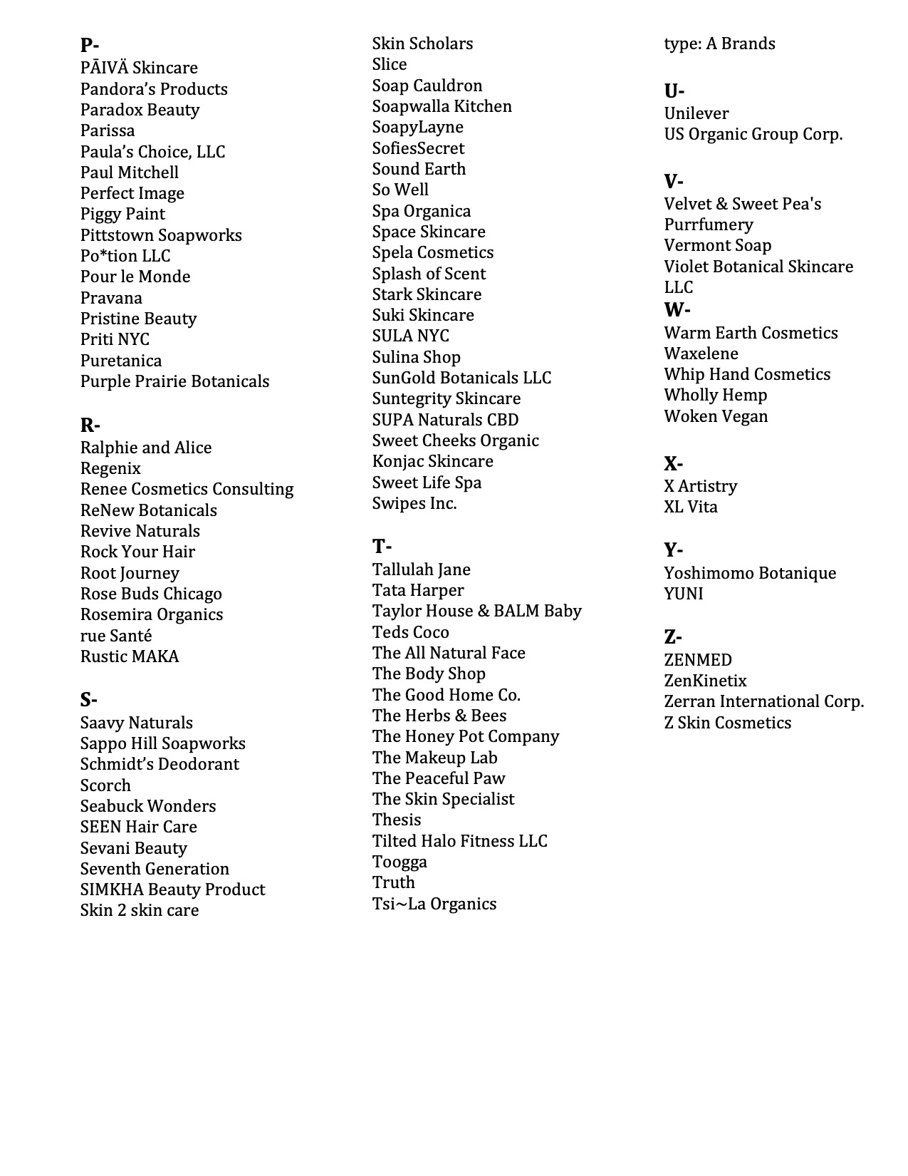 Companies who endorse the Humane Cosmetics Act - 3 of 3