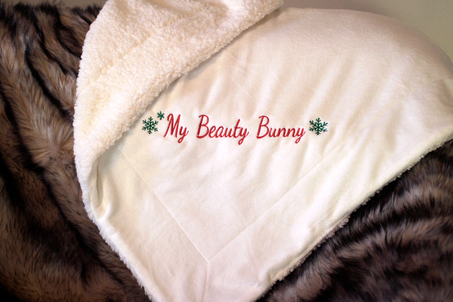 Custom Monogram Sherpa Blanket