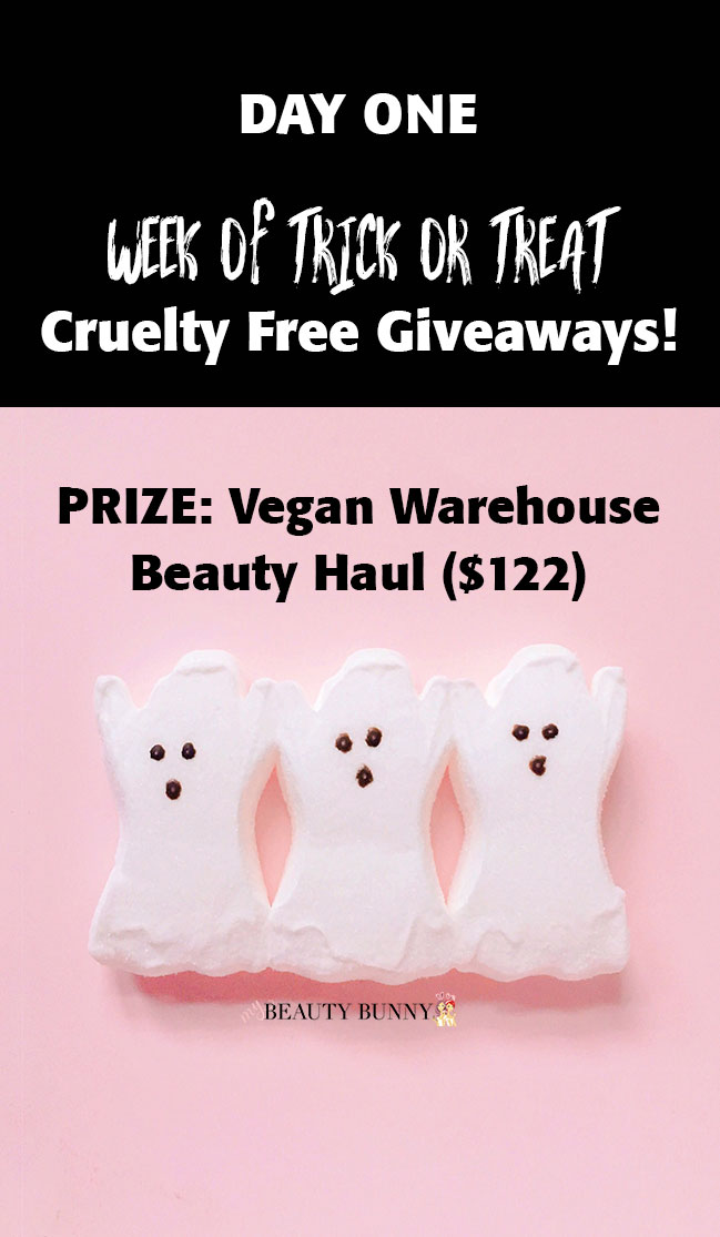 Week of Trick or Treat Giveaways - Vegan Warehouse Beauty Haul