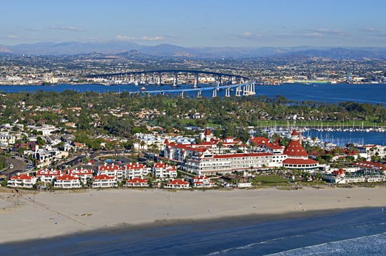 Aerial view Hotel del Coronado