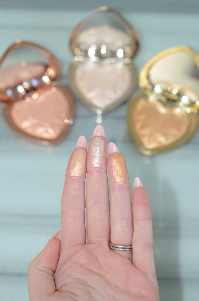 Too Faced highlighter swatches