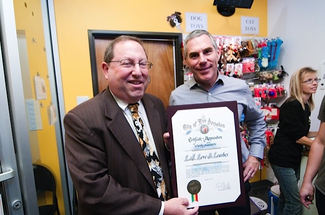 Friends of LA Animal Shelters Board President John Mass and LA City Councilman Paul Koretz