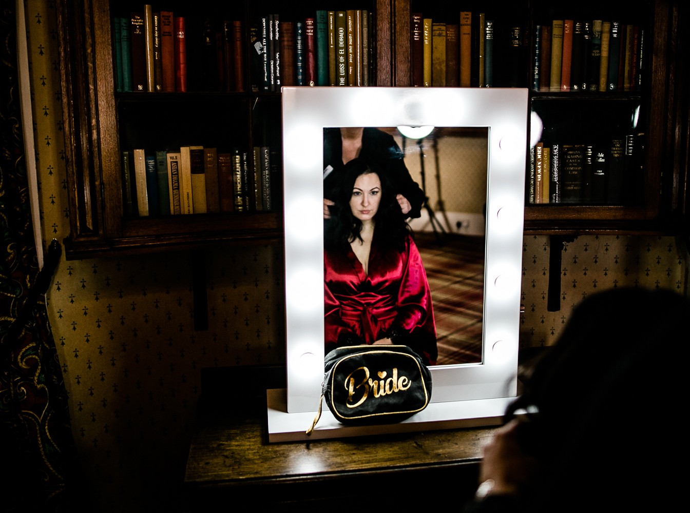 Hollywood Mirrors and Mona B makeup bag - Jen Mathews My Beauty Bunny Wedding in Scotland- Hair and Makeup by AMM Team - Photography by Lauren McGlynn