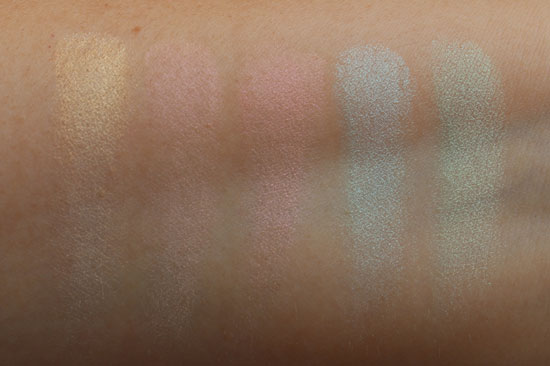 Inglot Rainbow Eyeshadow Light Swatches