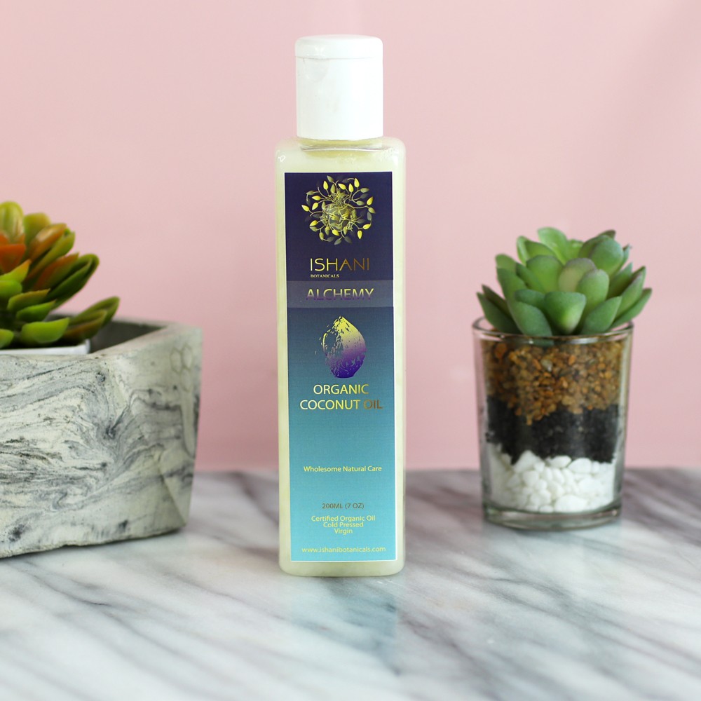 Ishani Botanicals Coconut Hair Oil for Dry Scalp - My Favorite Dry Scalp Products for the Winter by popular LA cruelty free beauty blogger My Beauty Bunny