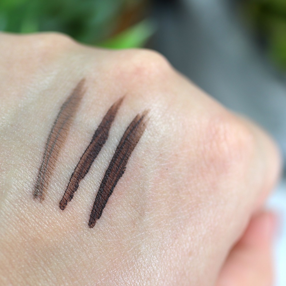 Kat Von D Brow Pomade Swatches - Taupe Medium Brown and Dark Brown