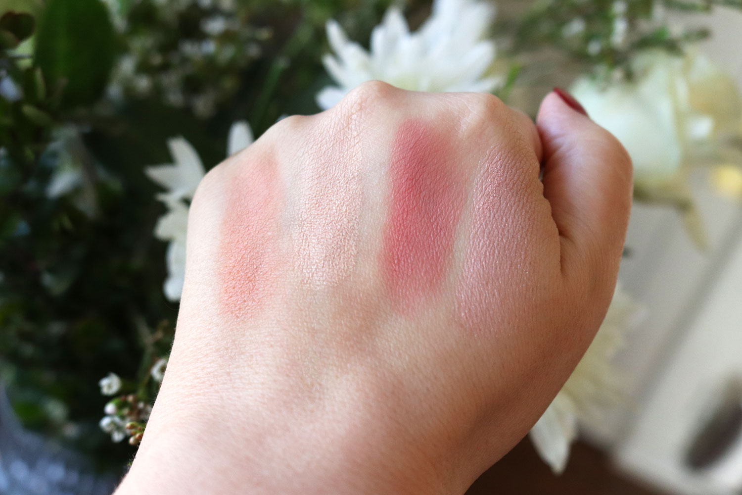 Kosas Color & Light blush and highlighter palette swatches