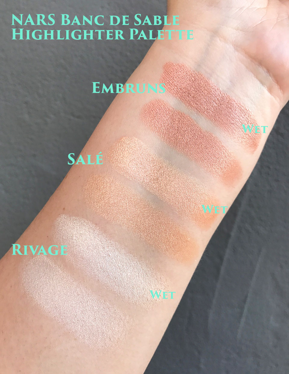 NARS Banc de Sable highlighting palette - indirect sun