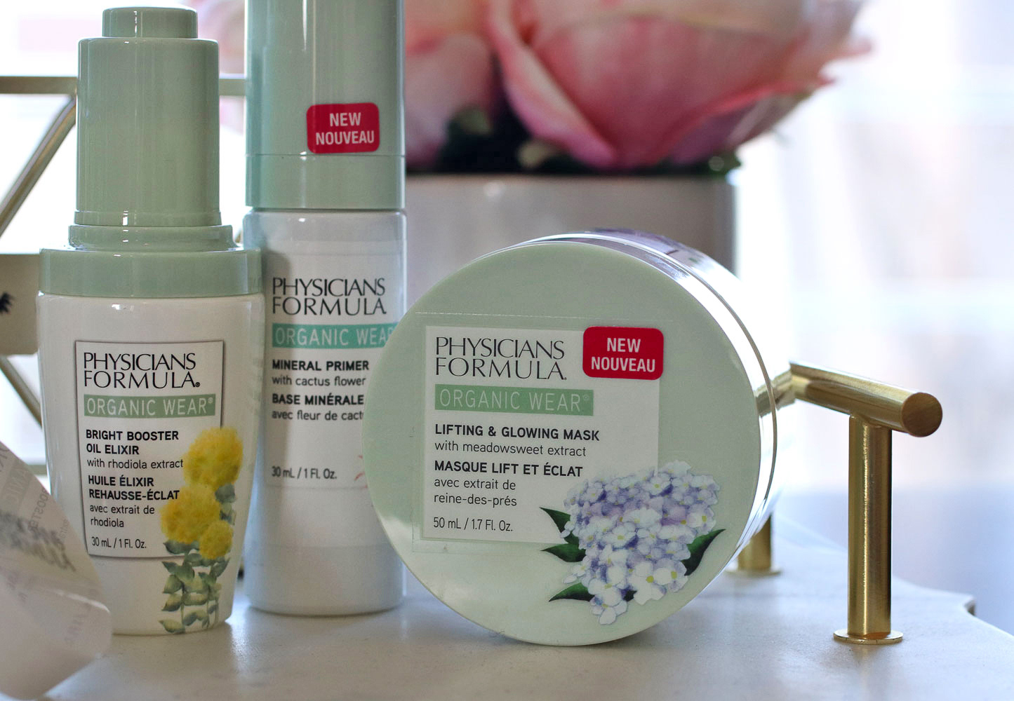Physicians Formula Organic Wear Skin Care - Bright Booster Oil Elixir, Mineral Primer and Lifting and Glowing Mask