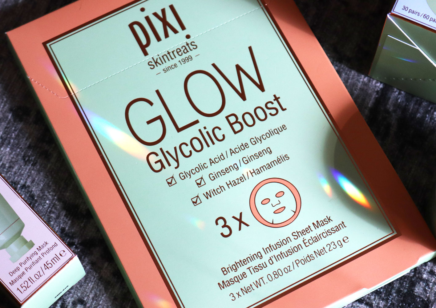 vegan skincare - Pixi Beauty glow glycolic boost sheet face masks