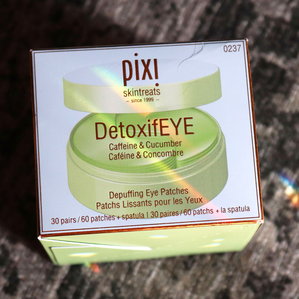 Pixi Beauty vegan skincare - DetoxifEYE caffeine and cucumber depuffing eye patches