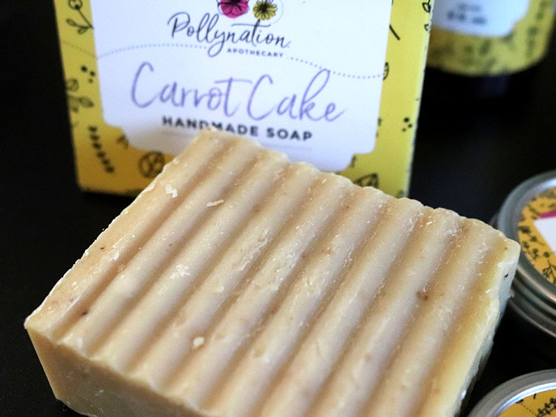Black owned hair and beauty brands - Pollynation Apothecary Carrot Cake Soap
