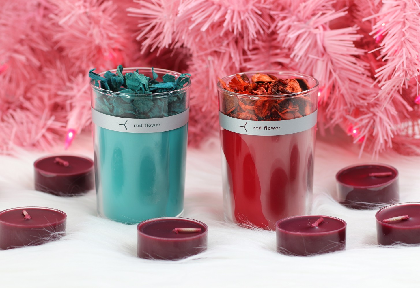 Red Flower Candles