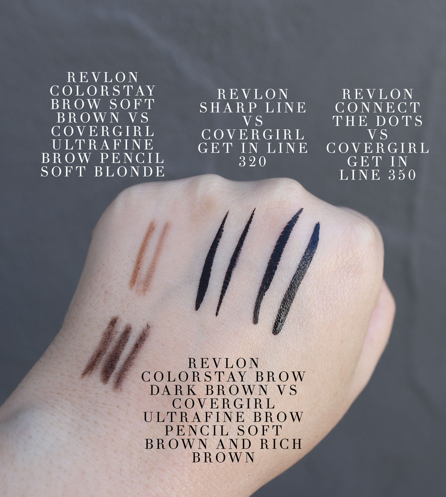 Cruelty free Covergirl dupes for Revlon brow pencils and liquid liner