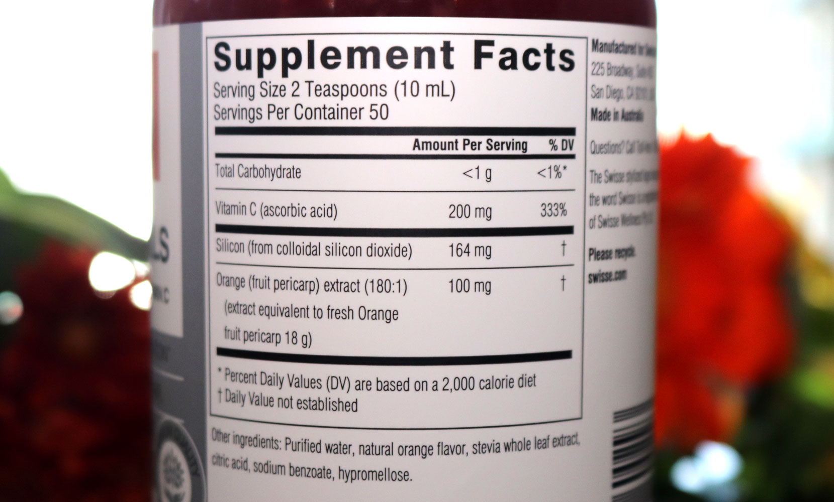 Swisse Hair Skin Nails Label - Nutrition Facts