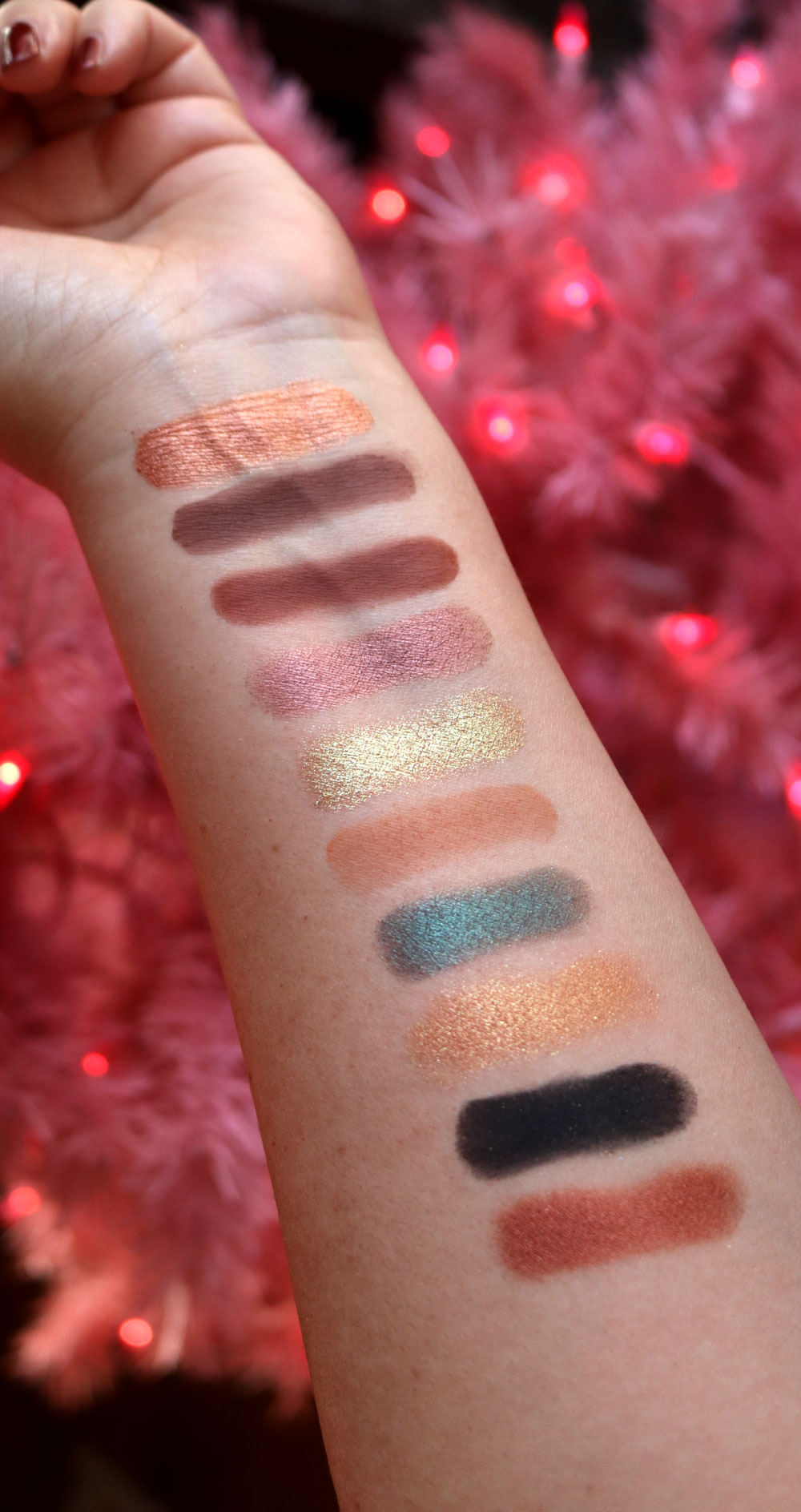 Too Faced Christmas Cookie House Party eyeshadow palette swatches