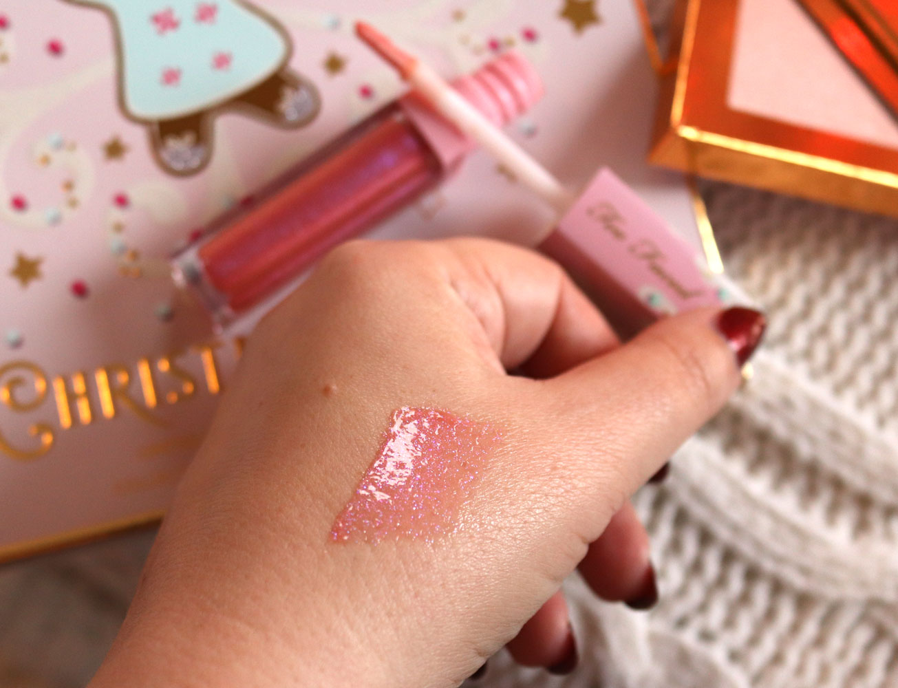 Too Faced Ginger Snap lipgloss swatch
