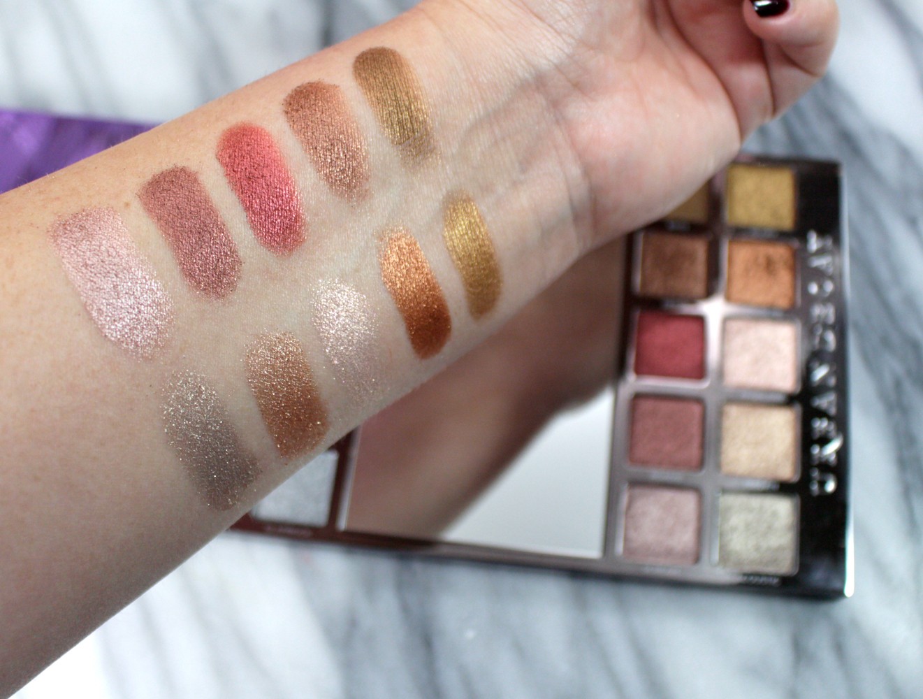 Urban Decay Heavy Metals Eyeshadow Palette Swatches - Urban Decay Heavy Metals Eyeshadow Palette review by popular Los Angeles cruelty free beauty blogger My Beauty Bunny