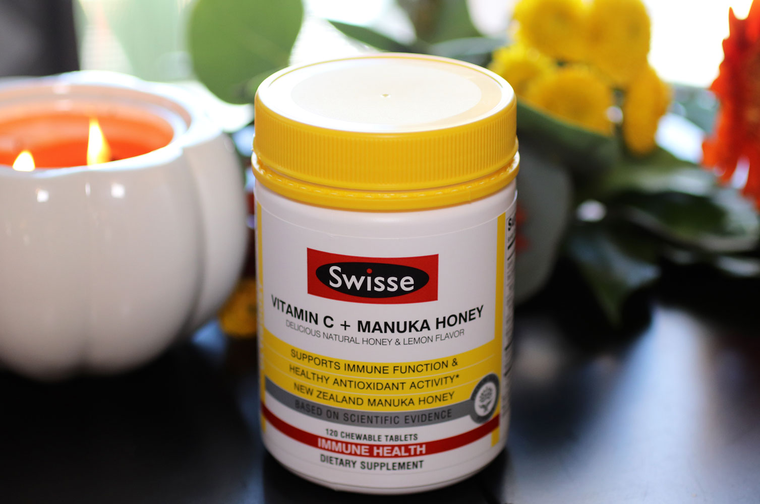 Swisse Vitamin C and Manuka Honey Chewable Immunity and Beauty Supplement