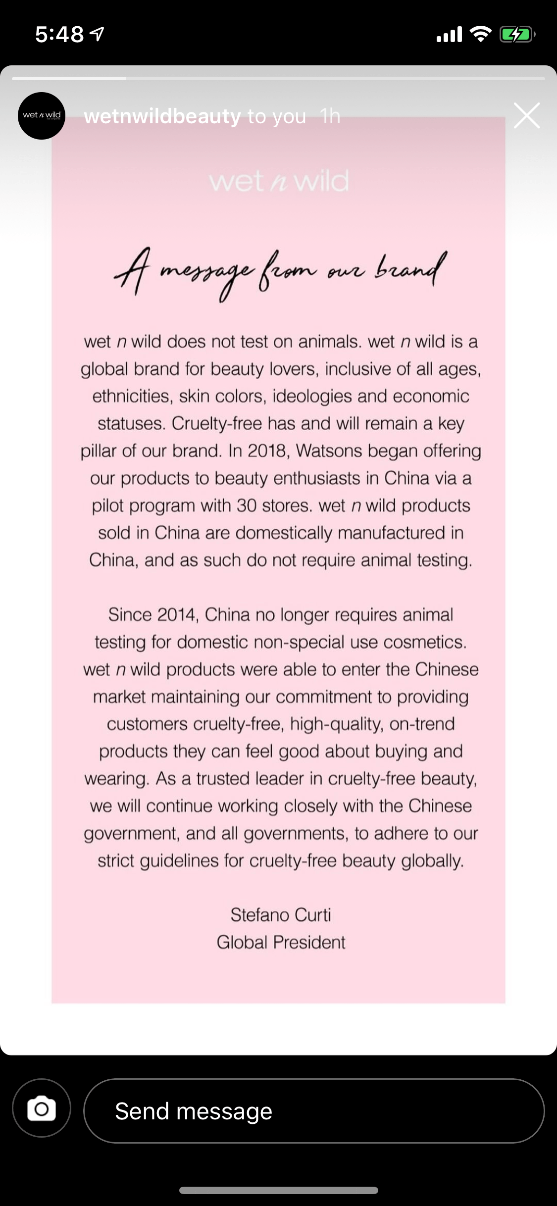 Wet n Wild no longer cruelty free