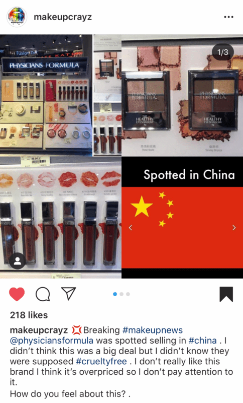 Physicians Formula is not cruelty free any more